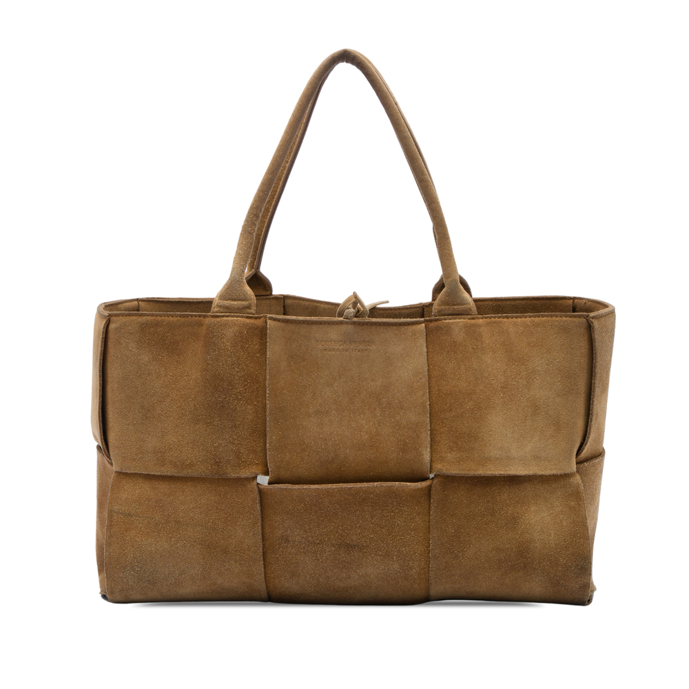 Pre-Loved Bottega Veneta Medium Suede Maxi Intrecciato Arco Tote
